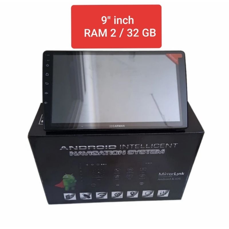 Head Unit Android 9 inch CARMAN Ram 2GB ROM 32GB TERBARU Head Unit Android 9 inch Ram 2GB Rom 32GB Terlaris