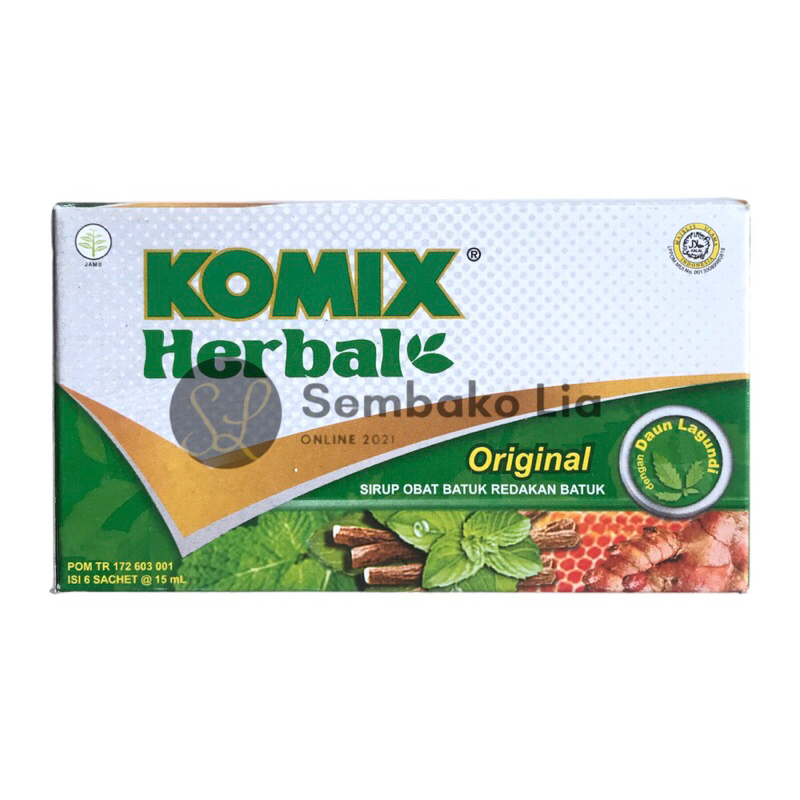 Komix Herbal Original Box 15ml Isi 6 Sachet / Komix Herbal Original Sachet Pack