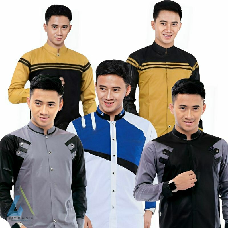 Baju Koko Pria dewasa Kombinasi Koko Hadroh  Syubbanul Muslimin ALENA, F&R/ Baju muslim motif lapis