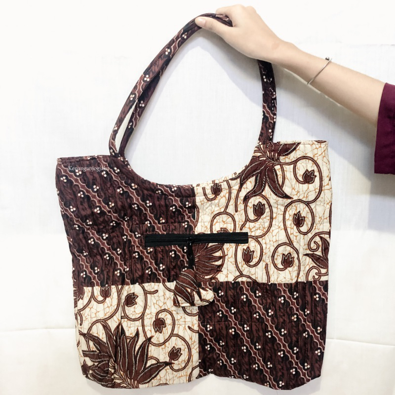 TERBARU WENING TOTE BAG BATIK SOGAN COD TAS TOTEBAG PREMIUM BATIK KAIN PERCA JINJING TENTENG ETNIK