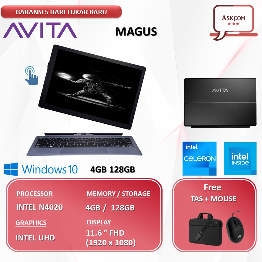 Laptop Avita MAGUS 2IN1 Touch N4020 4GB 192GB W10 11.6FHD IPS
