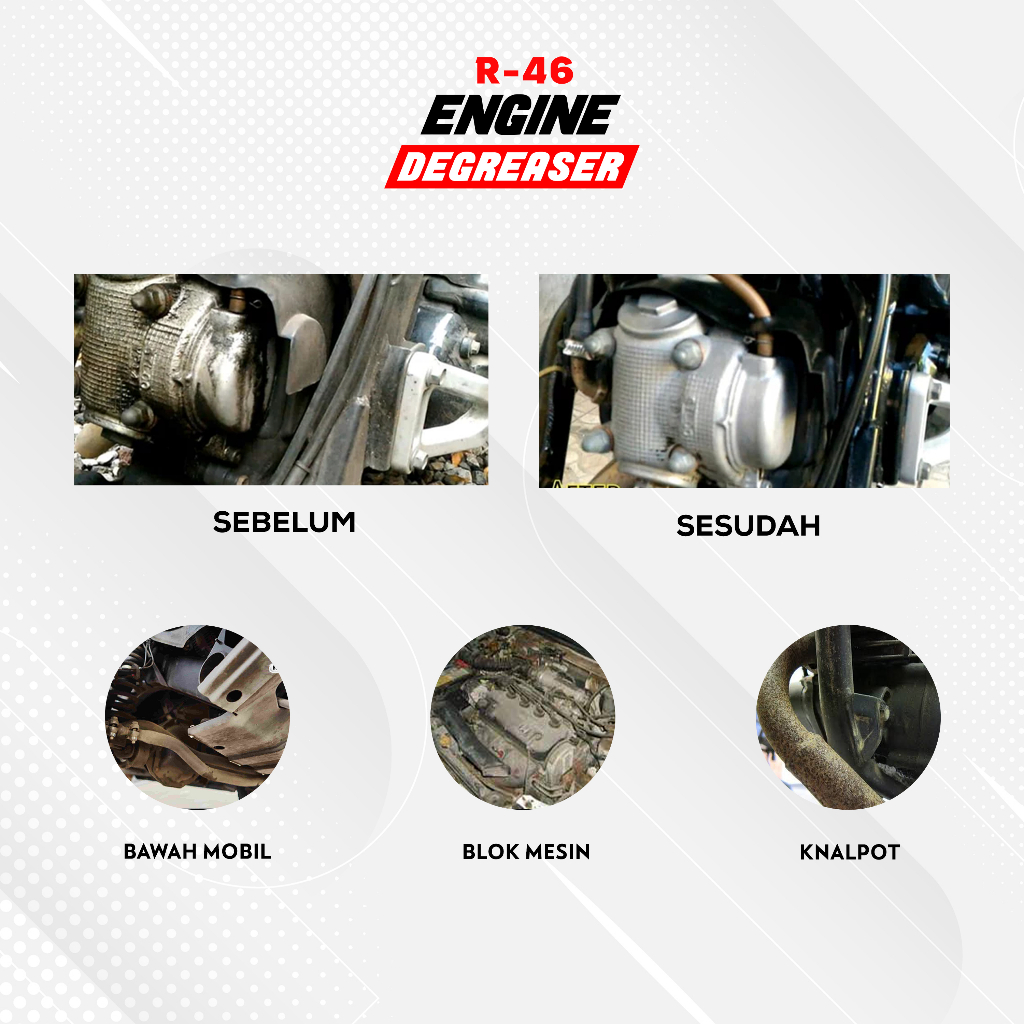 R46 Cairan Pembersih Kerak Karat Blok Mesin Motor Mobil Super Ampuh/engine degreaser