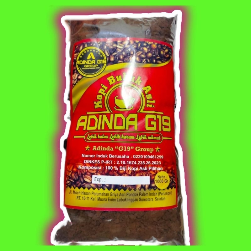 

Kopi bubuk Adinda "G19" asli Kota Lubuklinggau 1000gram