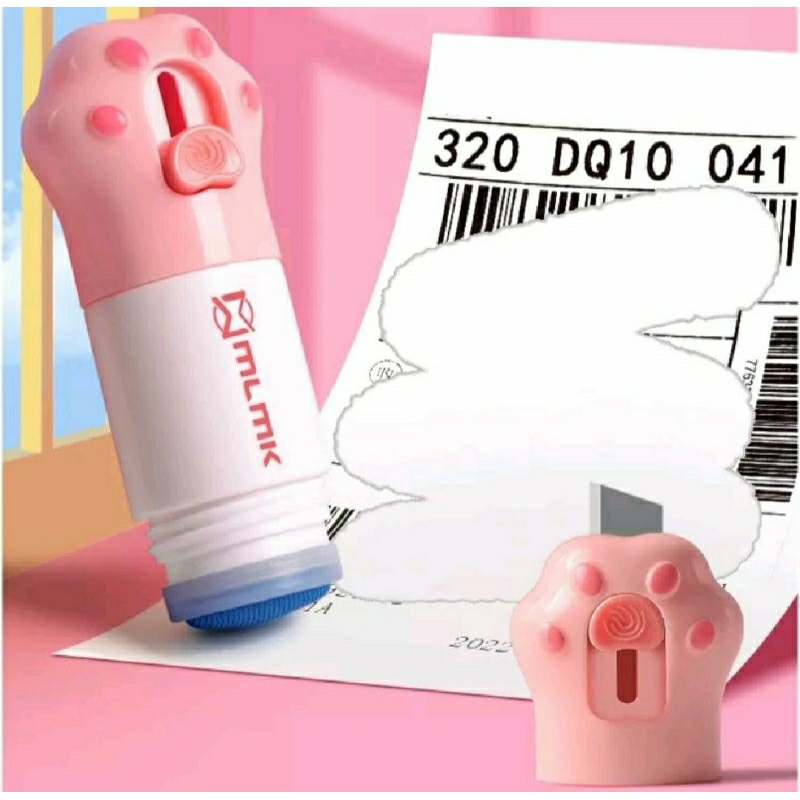 stamp roller cair cat 2in 1 penghapus label alamat printer thermal dll