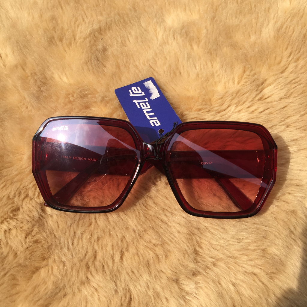 ITALY DESIGN MADE Oversize Square Polygon Sunglasses Hexagon Polygonal Diagonal Geometric Asymmetric