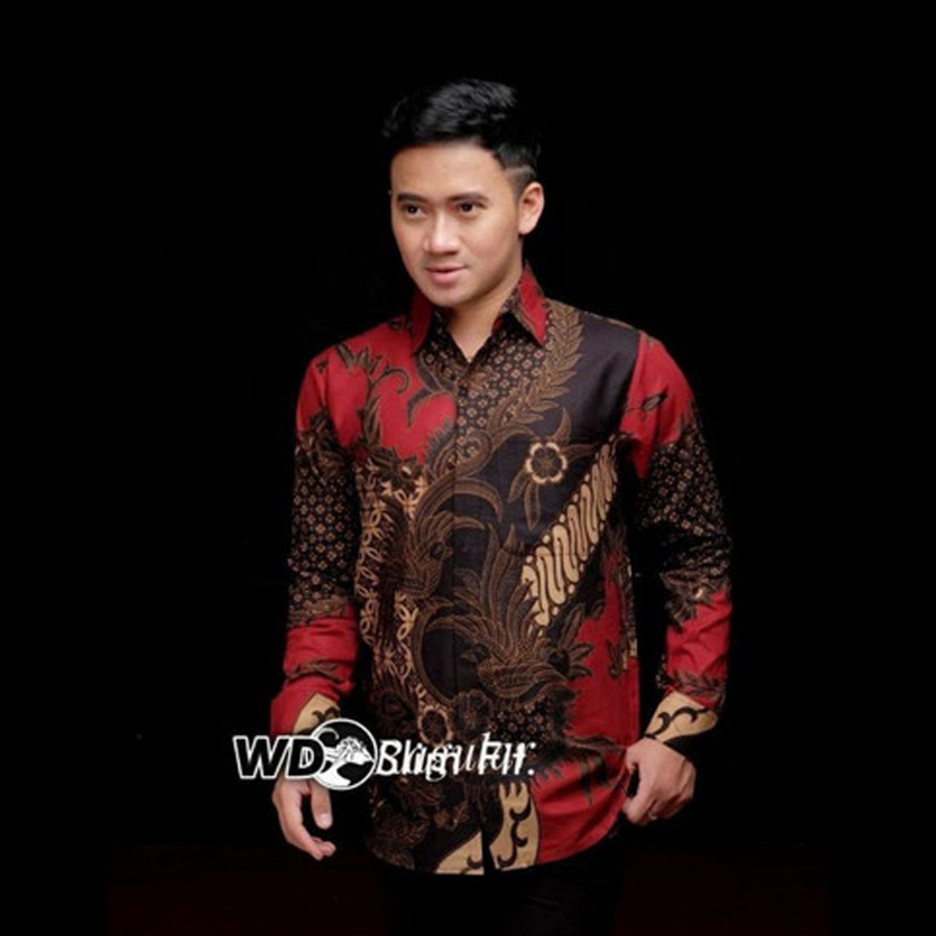 Batik Pria Lengan Panjang BSWART HRB026 Kenongo Hem Seragam Kerja Batik