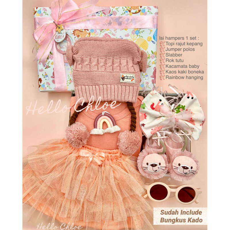 HELLO CHLOE - Cotton Candy Series 0-12 bulan | Newborn Baby Gift Set | Hampers Baby | Kado Lahiran Bayi