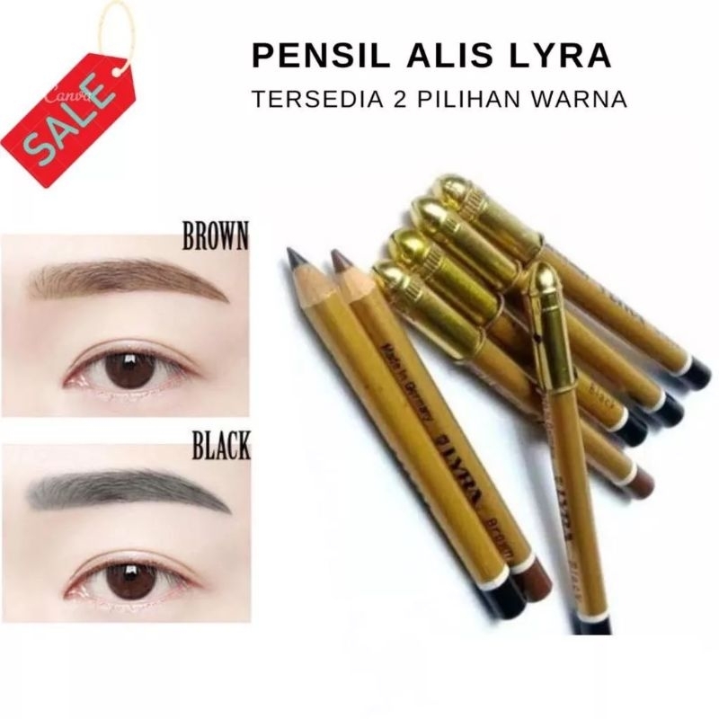 PENSIL ALIS LYRA BLACK AND BROWN / PENSIL ALIS HITAM DAN COKLAT / EYEBROW LINER QUALITY