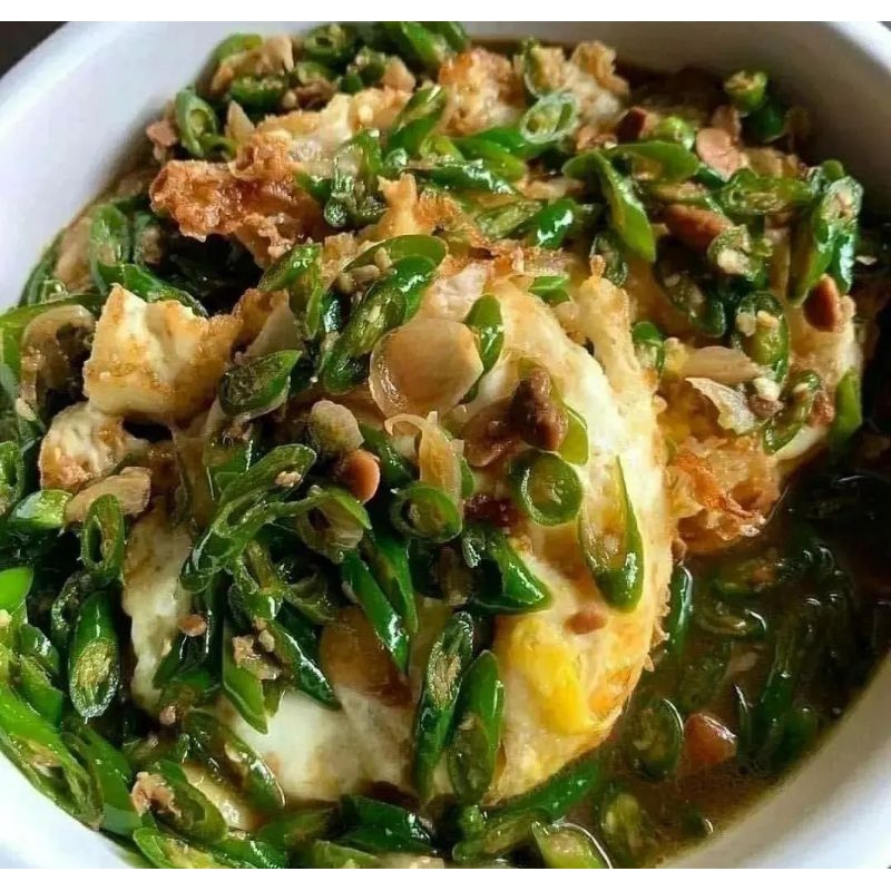

Telur masak tauco cabe ijo