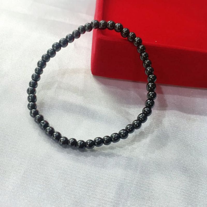 gelang batu blustine batu hematite 4mm