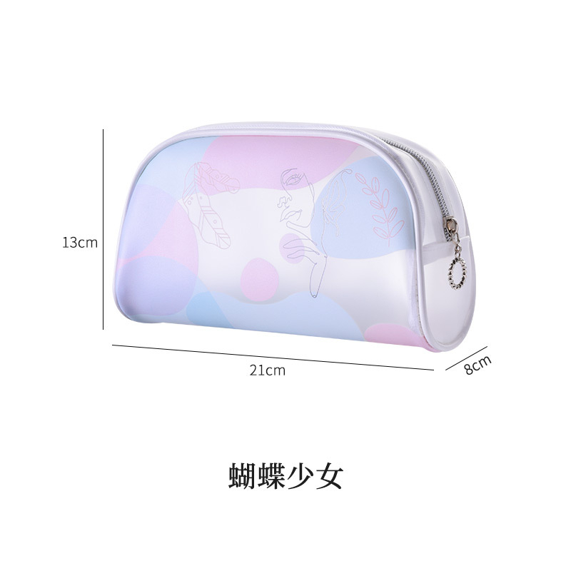 Tas kosmetik transparan seri Morandi baru Tas portabel TPU tas penyimpanan kosmetik tahan air