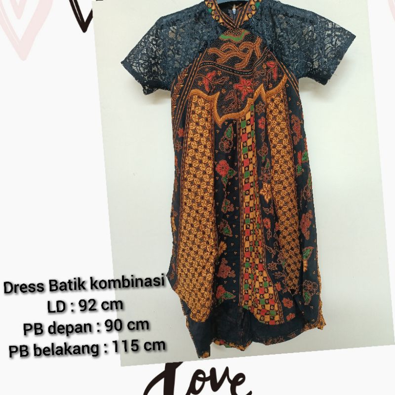 Dress batik kombinasi brokat