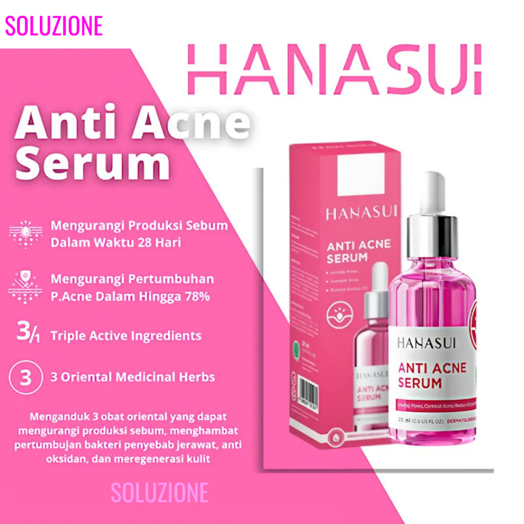 SERUM ANTI ACNE HANASUI Penghilang Jerawat Dan Bekas Jerawat Wajah Wanita Dan Pria Ampuh Sudah BPOM 
