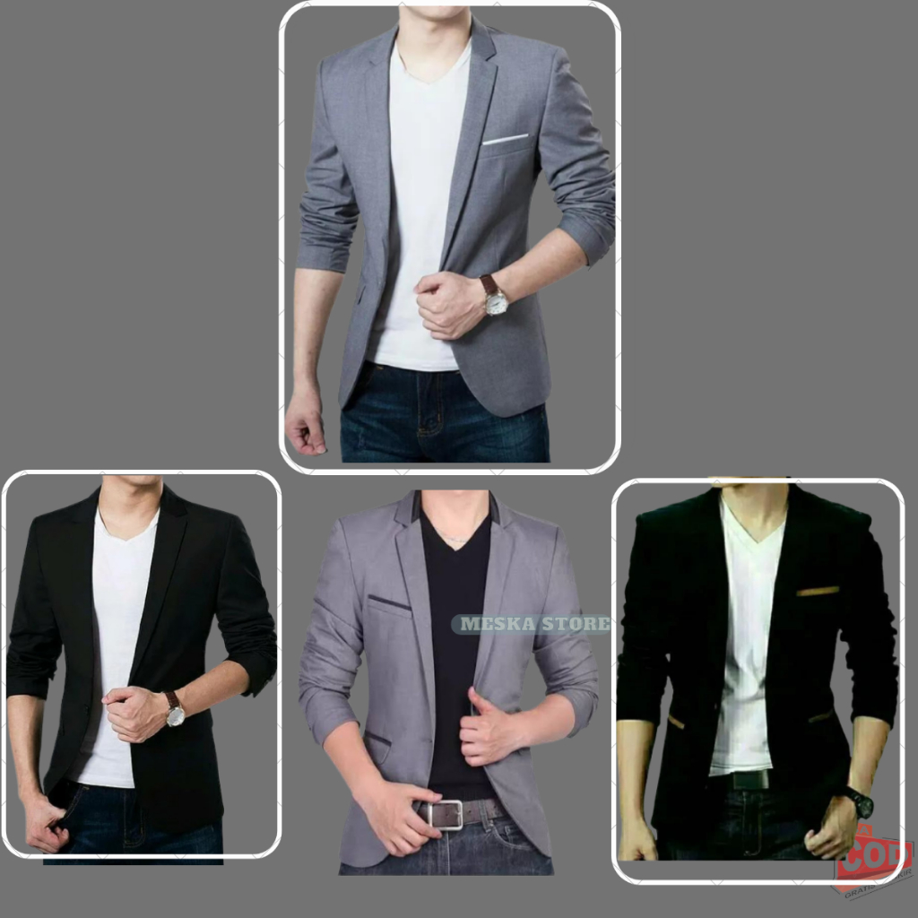Jas Blazer Pria Jaz Pria Blaser Pria Jaz Pria Blezer Pria Jas Blezer - Jaz Nikahan - Jas Blazer Abu 