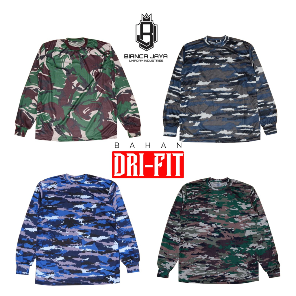 Terbaru kaos loreng malvinas tni AD lengan panjang jersey olahraga pria bahan dryfit serap keringat