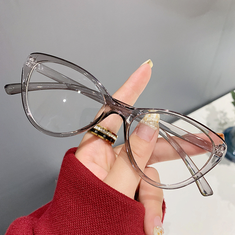 kacamata Leopard Cat Eye Anti Radiasi hp dan komputer Wanita Pria Korea Retro Murah Cwek Gaya  Glasses G-💕Grey transparan
