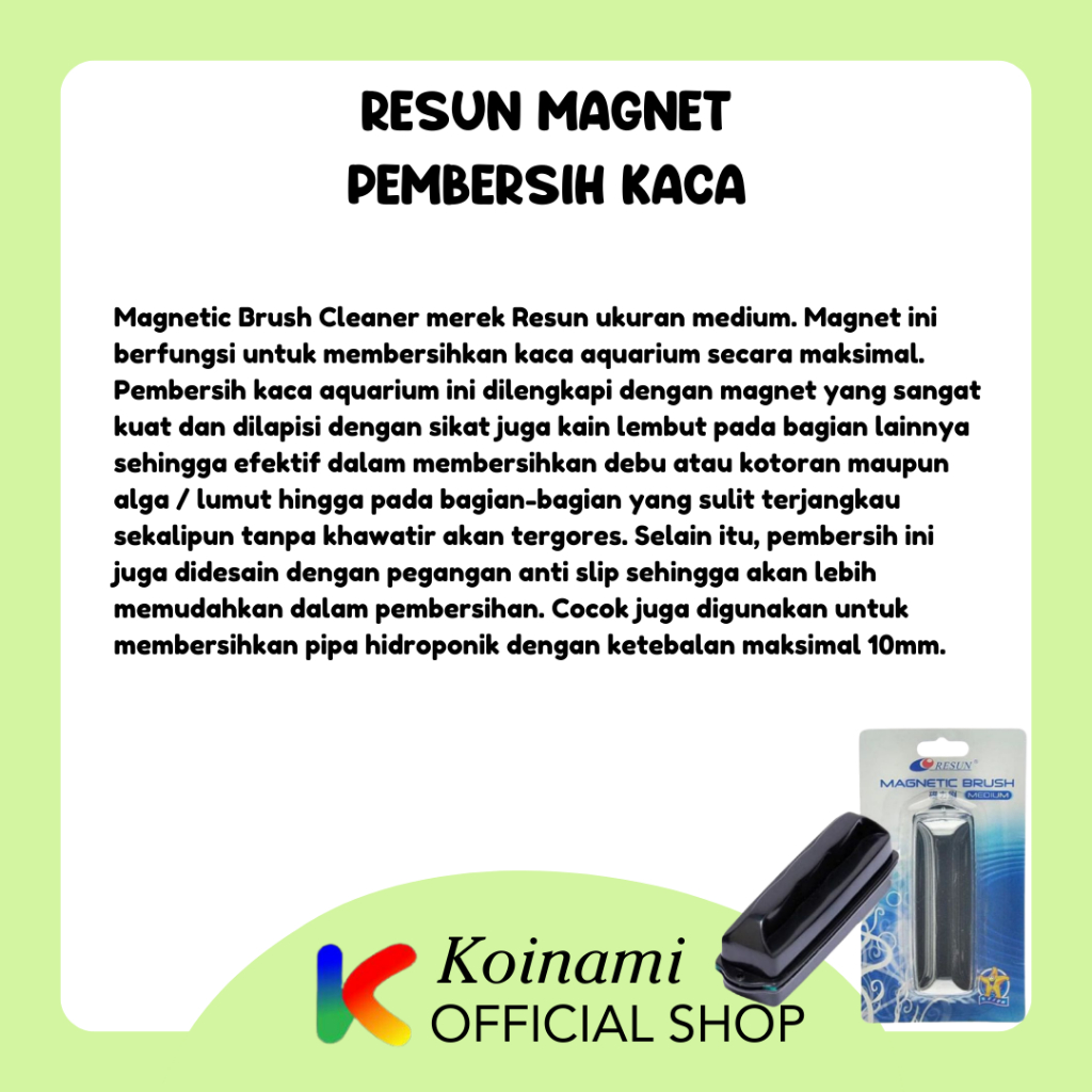 RESUN MAGNET M / pembersih kaca aquarium / ikan koi / arwana / aqua scape / hewan / acc