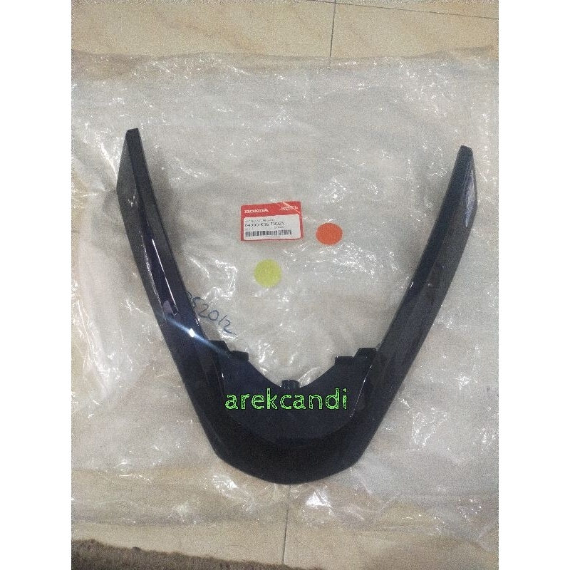 cover garnish V tameng panel lampu depan PCX 150 CBU LED hitam glossy ORI ahm