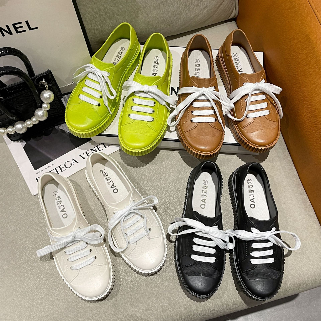 CYS Sepatu Sneakers Tali Kasual Wanita Cewek Sekolah Kekinian Full Karet Anti Licin Import Fashion Korea SPT-60