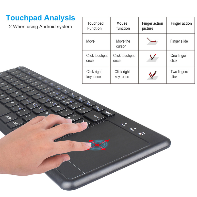 Keyboard Wireless QWERTY dengan Touchpad - Q63 - Black