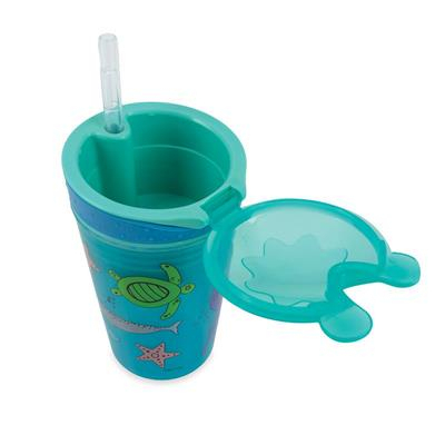 Nuby Snack N Sip With Straw Cover Botol Minum Anak 12m+ 270ml