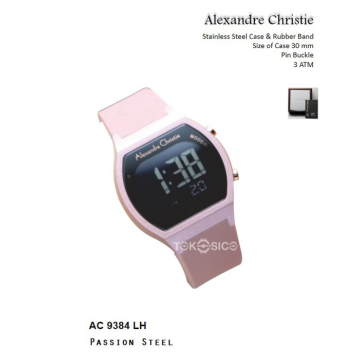 JAM ALEXANDER CHRISTIE WANITA DIGITAL RUBBER AC 9384 ALEXANDRE CRISTIE ORIGINAL 100% TALI KARET CRIS