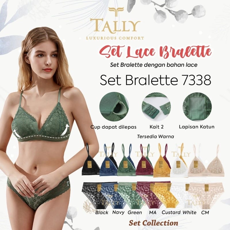 TALLY BRA BH CD SET KEMBEN BRALETTE RENDA 7338 | FREE SIZE | ADA RENDA