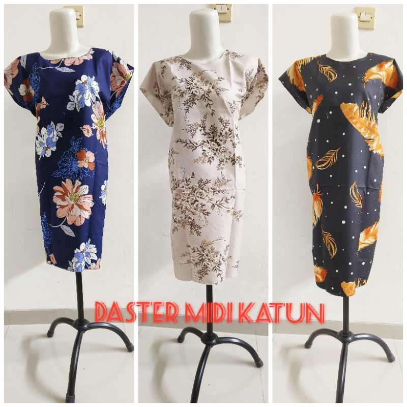 Daster midi katun Dewasa murah LD 110CM tidak nerawang tidak luntur nyaman tebal tidak gerah