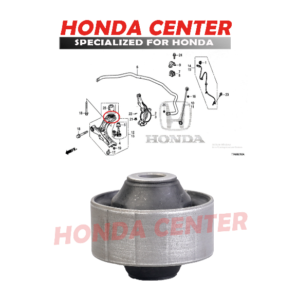 bushing bush bosh bos karet lower arm sayap depan besar honda hrv 2015 2016 2017 2018 2019 2020 2021 B