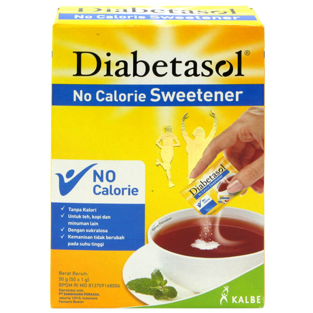

DIABETASOL SWEETENER NO CALORIES 50 X 1,5GR