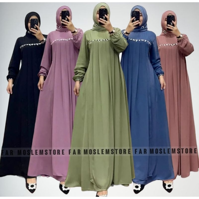 NAYLA GROWN GAMIS TERLARIS CERUTY BABYDOLL/TAMARA DRESS MUSLIM WANITA KEKINIAN/MARIYAM GAMIS PESTA KONDANGAN/FAR MOSLEMSTORE