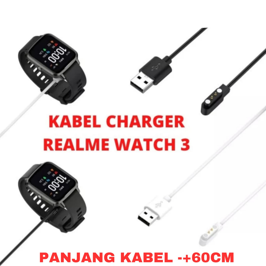 KABEL CHARGER REALME WATCH 3 Pengisi Daya USB Magnetik 60CM