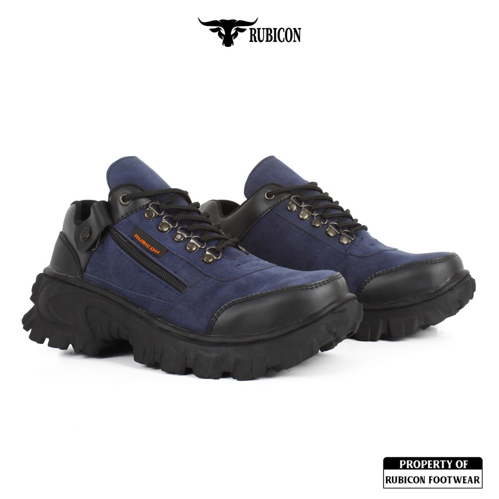 BIG PROMO | SEPATU BOOTS SAFETY UJUNG BESI PRIA RUBICON DINO GREY TACTICAL LOW BOOTS