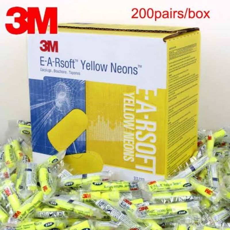 Earplug 3M Yellow Neon Isi 200 Pcs