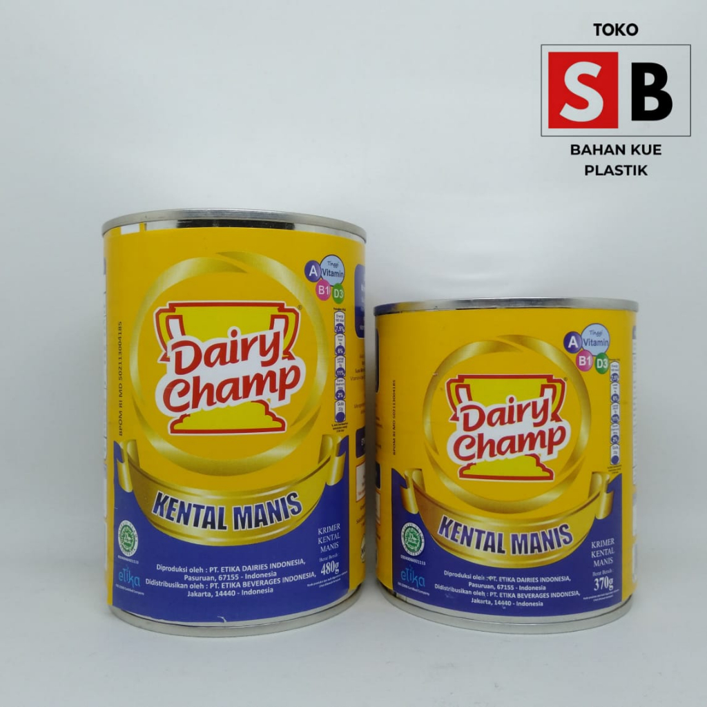 

Dairy Champ Krimer Kental Manis Kaleng 480gr dan 370gr