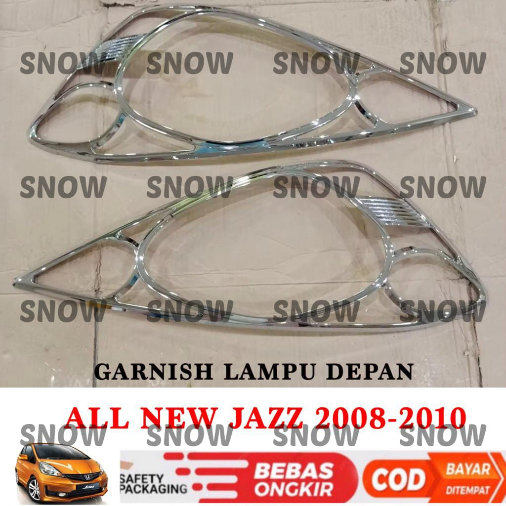 Garnish Lampu Depan All New Jazz 2008 2010 Hitam Chrome