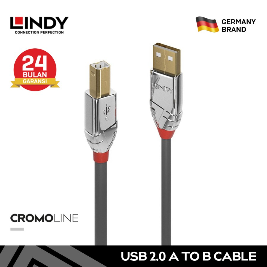 Kabel Printer Soundcard LINDY 2M Kabel Data USB 2.0 Type A to Type B Downstream Upstream Cable Print