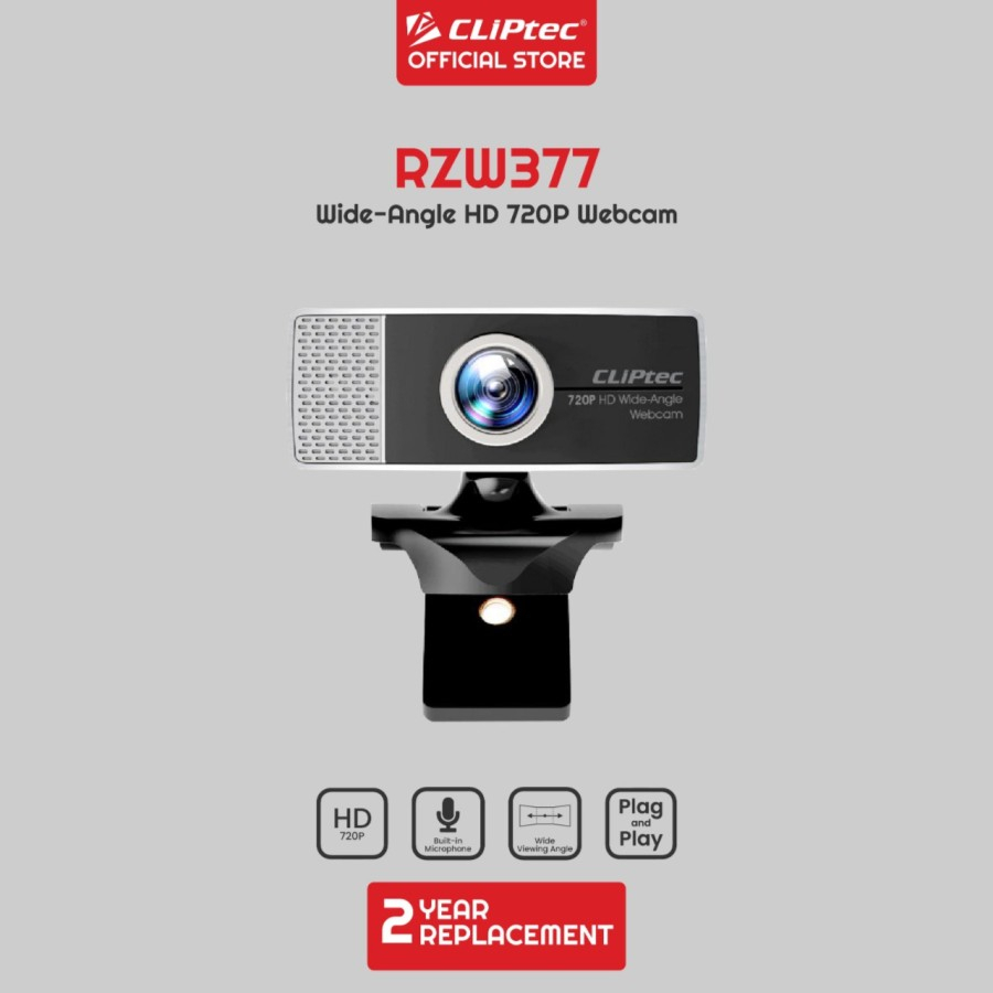 Webcam RZW377 Built in Microphone Wide-Angle HD 720P CLIPtec