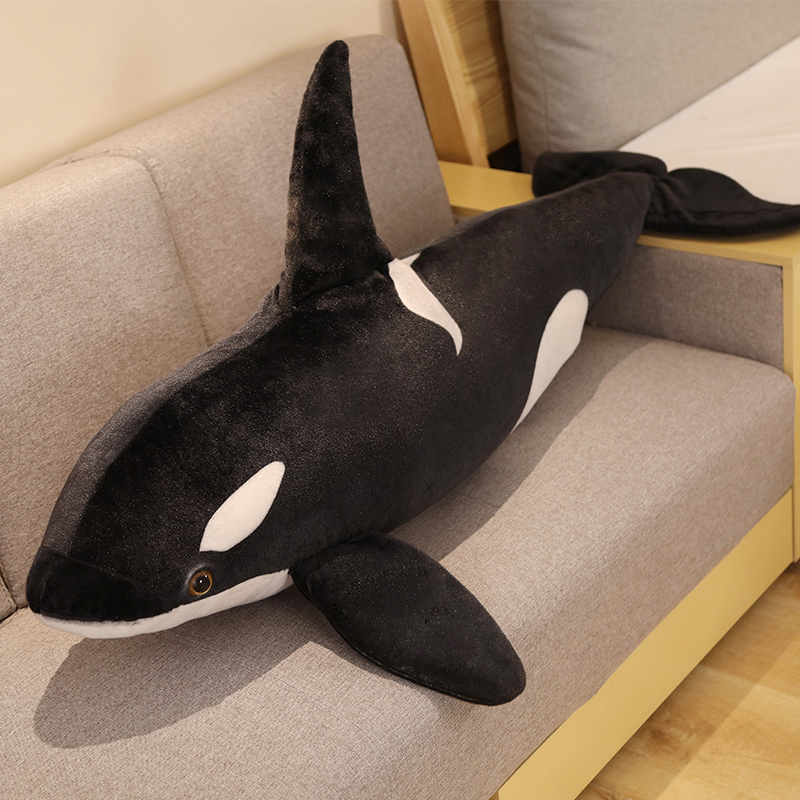 90cm Simulasi Mainan Mewah Paus Pembunuh Boneka Hewan Laut Orcinus Orca Boneka Lembut Bantal Tidur Anak-anak Perempuan Hadiah Ulang Tahun Lucu