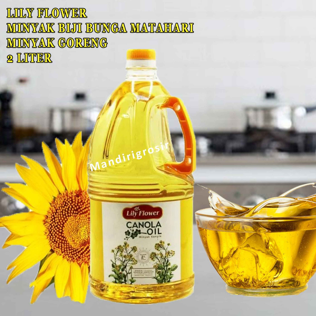 Minyak Goreng *Lily Flower Oil * Minyak Biji Bunga Matahari * 2Liter