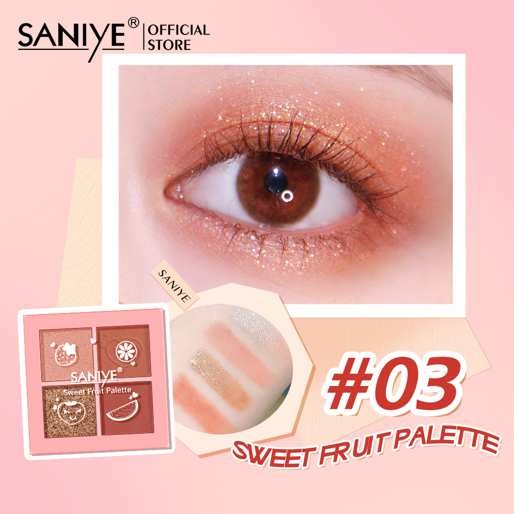 【SANIYE】 4 Warna Eyeshadow Palette Tahan Air Sweet Makeup Mata Kosmetik E0435