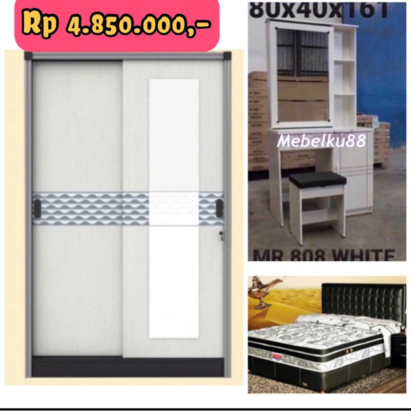 Paket hantaran murah lemari sliding springbed caisar meja rias