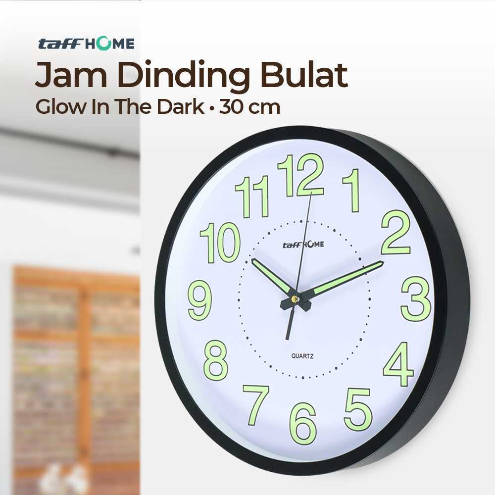 Jam Dinding Nyala Dalam Gelap Jam Dinding Bulat Quartz 30CM Glow