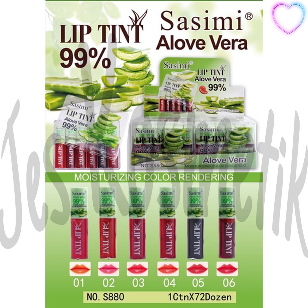 [6 PCS] Sasimi Lip Tint Mini Papan Isi 6 Pcs Liptint / Grosir Kosmetik