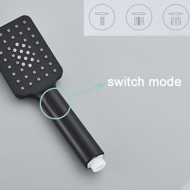 Set Shower Mandi 3 Way Hand Spray Gun Hot and Cold 4 Button - 4HC - Black