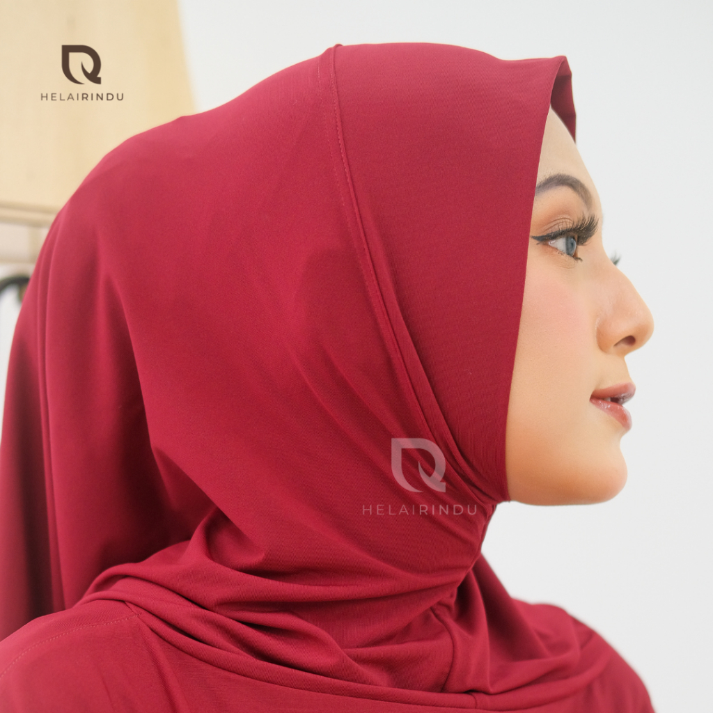 𝐇𝐄𝐋𝐀𝐈𝐑𝐈𝐍𝐃𝐔 - Hijab Sport Menutup Dada Outer Hoodie Kerudung Olahraga Royal Jersey