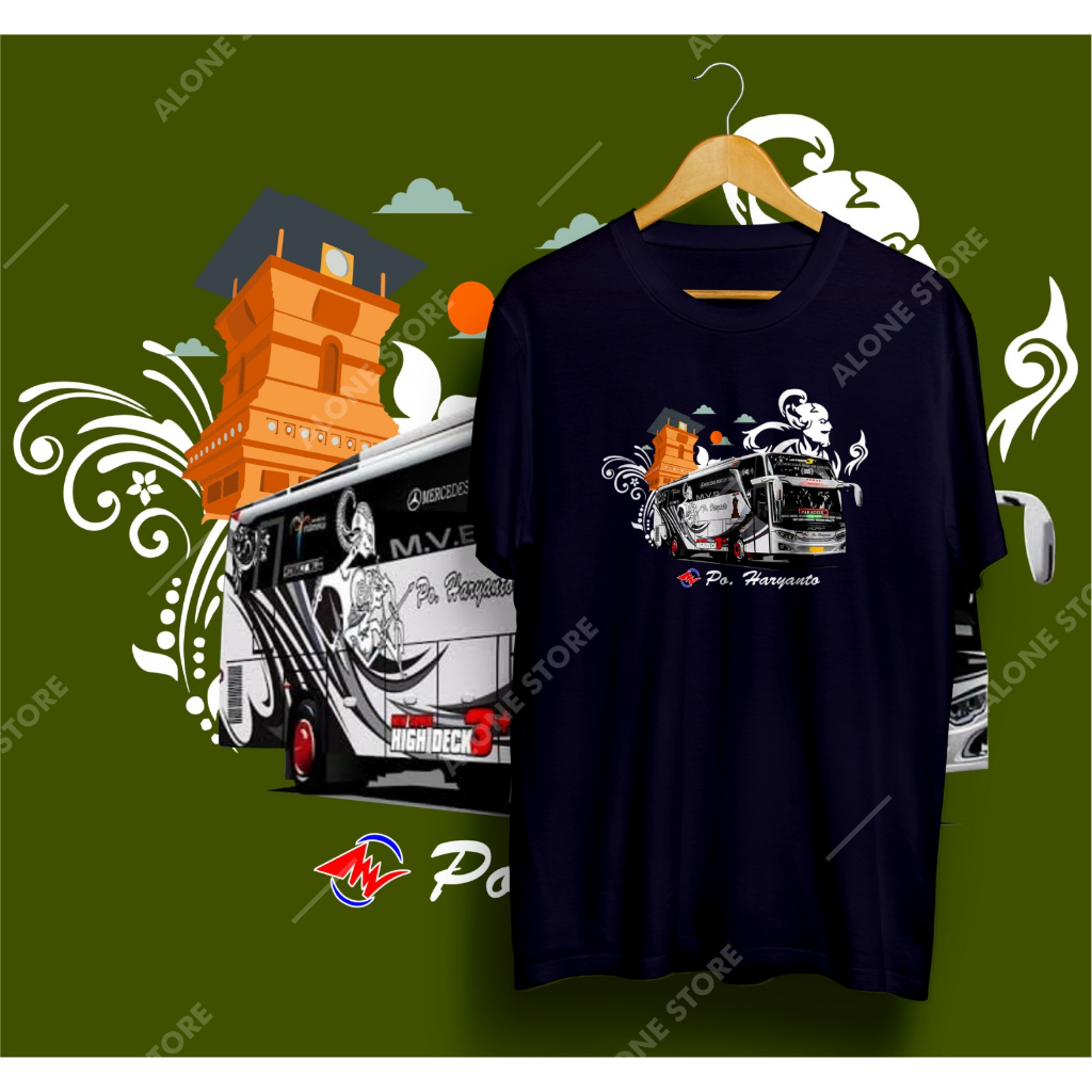 [FREE STKER] T-SHIRT KAOS BUS PO HARYANTO//KAOS SABLON - COTTON COMBED 24S