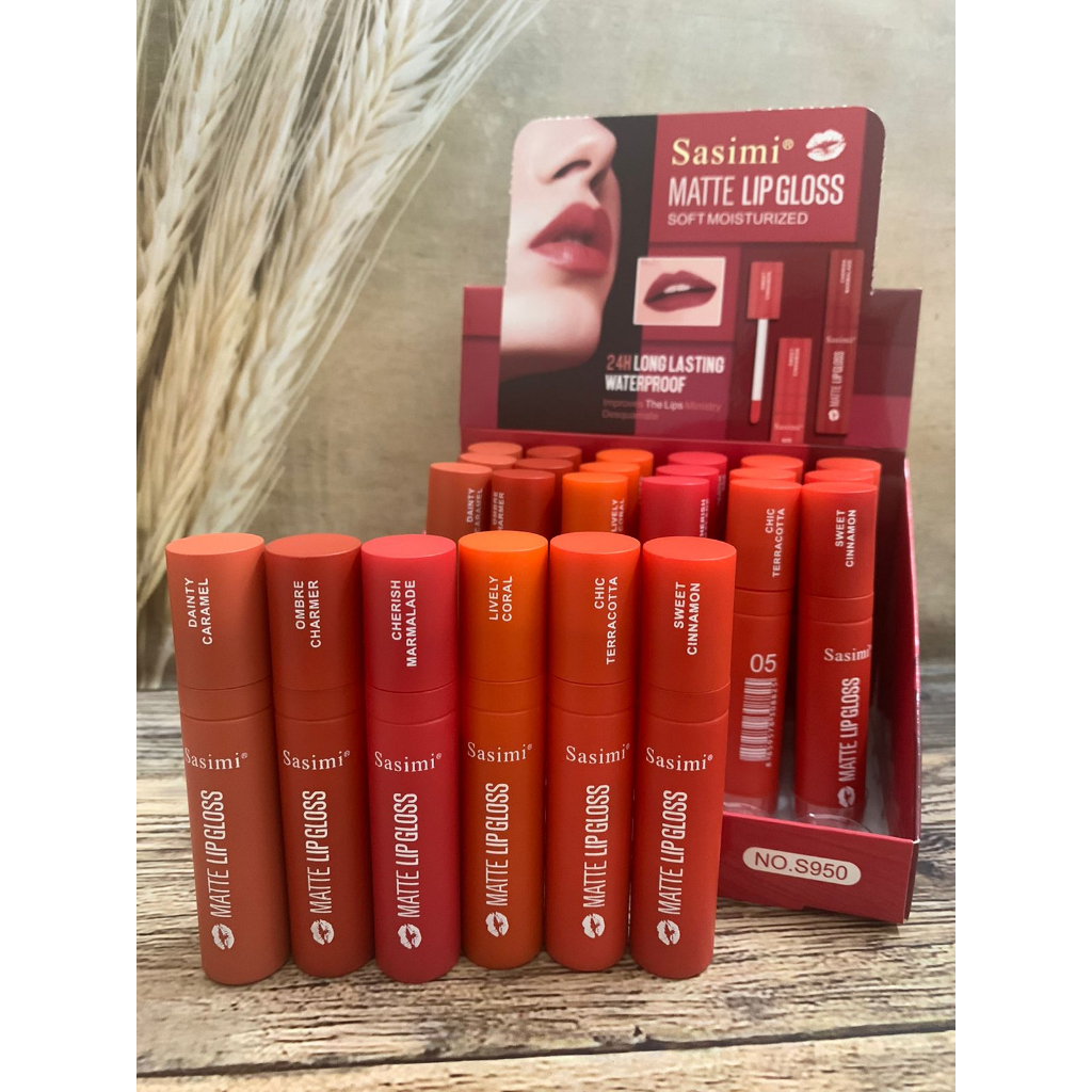 [ LUSINAN / 12 PCS ] SASIMI MATTE LIP GLOSS/ LIP CREAM SOFT MOISTURIZED, LONG LASTING S950