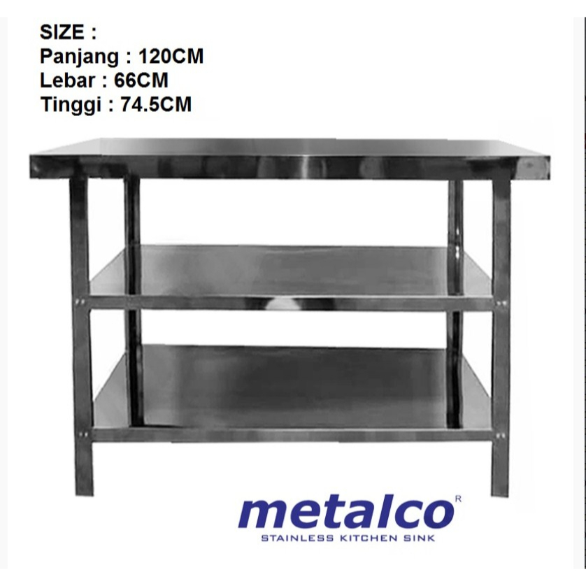 TERMURAH Meja Stainless Steel Metalco MWT3 745 MEJA DAPUR