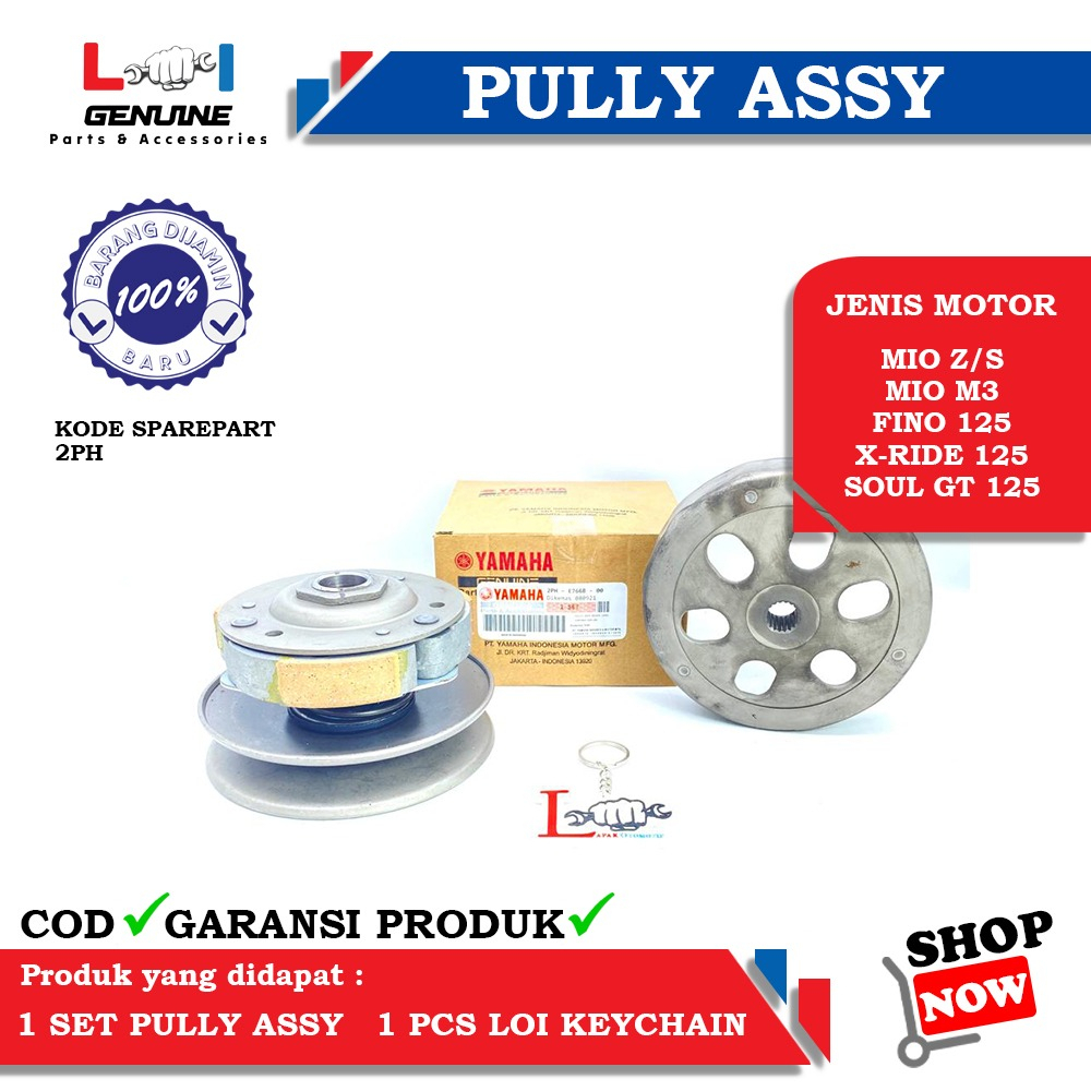 -LOI- PULLEY ASSY PULLY MIO M3, MIO Z, XRIDE 125, FINO FI 125, SOUL GT 125